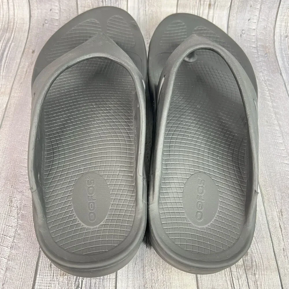 Oofos Original Sandals Men's 10 Black Athletic Sport Wmen 12 Recovery Flip Flops
